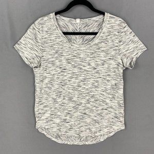 Lululemon Meant to Move Tee Womens 8 Gray Tiger Space Dye Lightweight Stretch